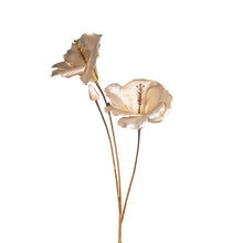 Afbeelding in Gallery-weergave laden, Metallic Hibiscus Flower Stem Cream White Gold 74 cm