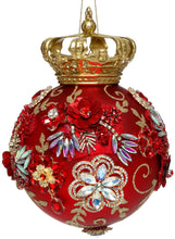 Afbeelding in Gallery-weergave laden, Glass Crown Jewels Bauble Red cm