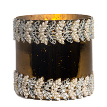 Afbeelding in Gallery-weergave laden, Glass Pearl Trim Cyl Votive Tabletop Gold 15.5 cm