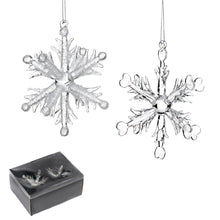 Afbeelding in Gallery-weergave laden, Glass 3D Snowflake Ornament Box 2 Clear White 12 cm