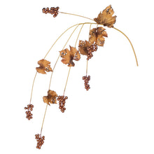Afbeelding in Gallery-weergave laden, Glitter Hanging Berry Leaf Stem Gold 117 cm