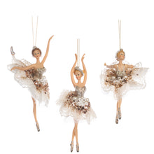 Afbeelding in Gallery-weergave laden, Fabric Lace Pearl Ballerina Set of 3 Cream 17 cm