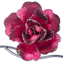 Afbeelding in Gallery-weergave laden, Fabric Glitter Rose Flower on Clip Hot Pink 16 cm
