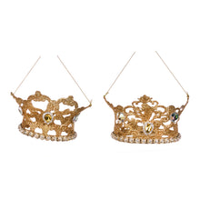 Afbeelding in Gallery-weergave laden, Metal Wire Jewel Crown Ornament Set of 2 Gold 11 cm S
