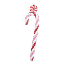 Afbeelding in Gallery-weergave laden, Glitter Twist Candy Cane Ornament Red White Pink 18 cm
