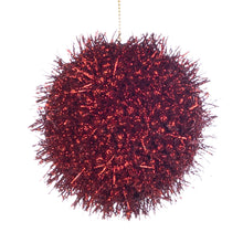 Afbeelding in Gallery-weergave laden, Glitter Needle Burst Bauble Red 7.5 cm
