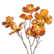 Afbeelding in Gallery-weergave laden, Metallic Dogwood Flower Stem Gold Orange 71 cm

