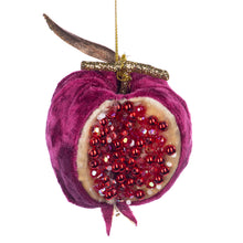 Afbeelding in Gallery-weergave laden, Velvet Jewel Pomegranate Ornament Burgundy Gold 10 cm

