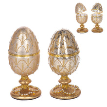 Afbeelding in Gallery-weergave laden, Glass Ant Jewel Egg Box Tabletop Set of 2 Gold Cream 23 cm
